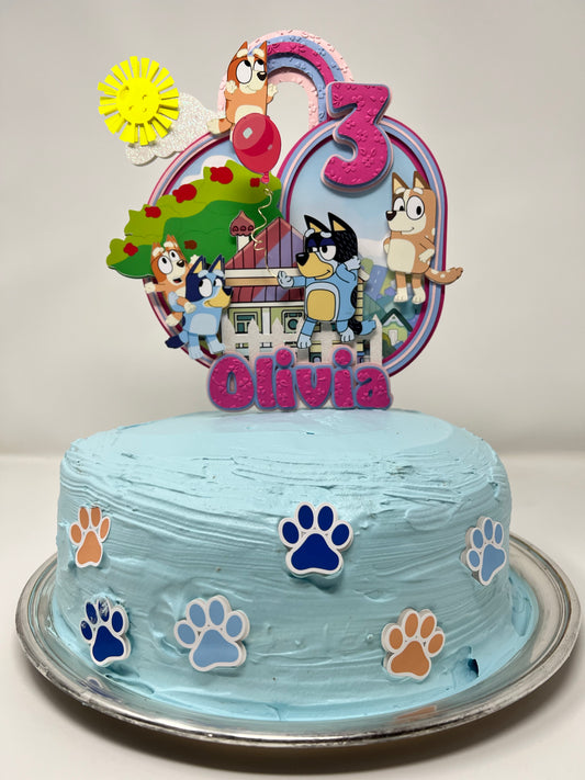 Bluey birthday party decorations , Bluey birthday cake topper, Bluey custom cake topper