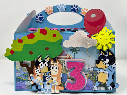 set for 3D BLUEY GABLE BOX| bluey inspired gable box| kids gable boxes| bluey party favors