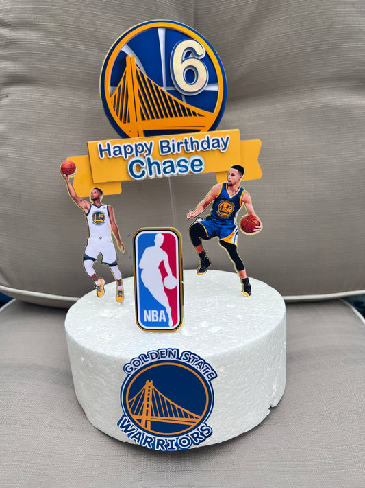 Golden State Cake topper/ Basketball Cake topper / Basketball team Party Decorations/ Stephen Curry Birthday cake topper
