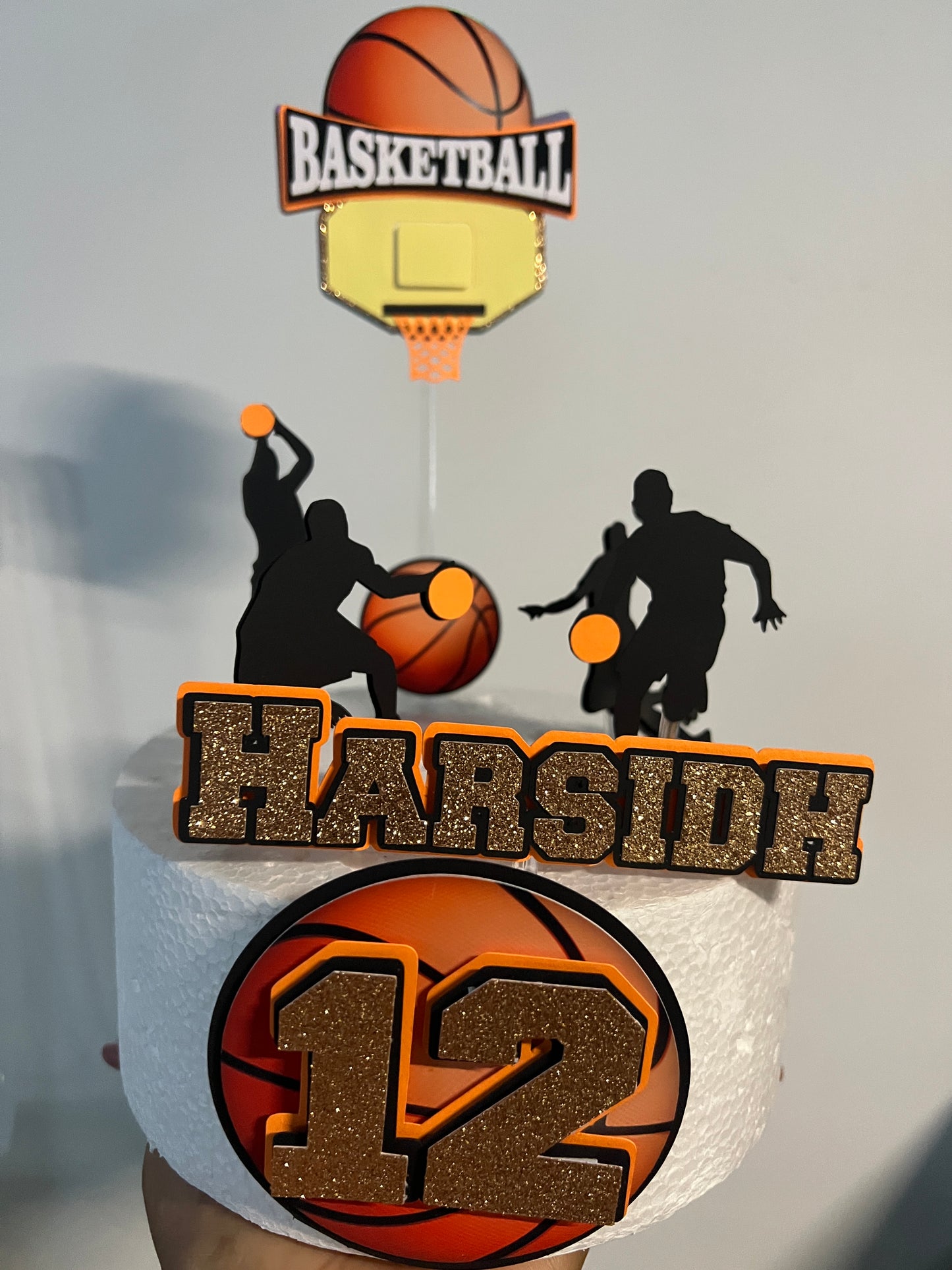 basketball cake topper, basketball theme party