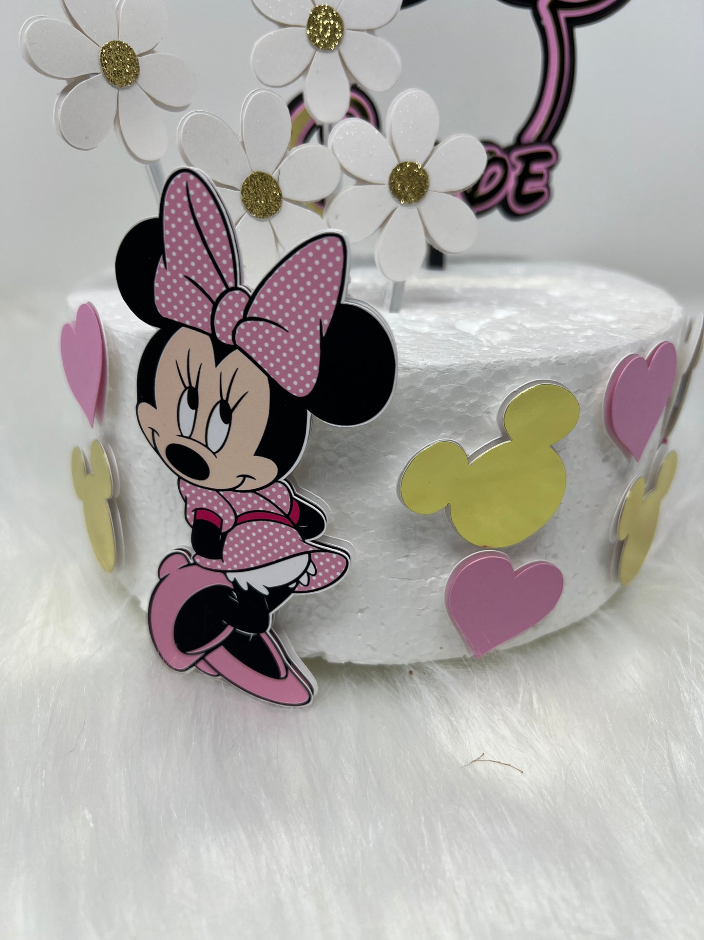 Minnie Mouse Cake Topper, Minnie Mouse Birthday Topper,Minnie Mouse Birthday, Minnie, Minnie Mouse Cake Topper, Pink and Gold Minnie Mouse