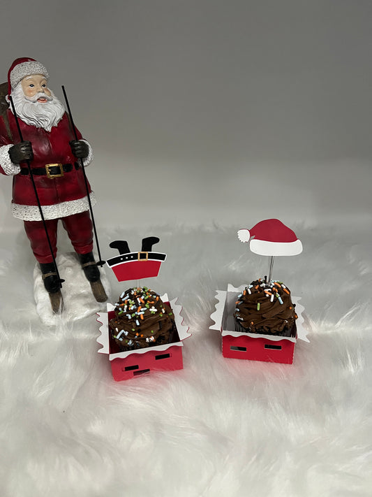 Santa Claus Cupcake Topper, Christmas cupcake Topper