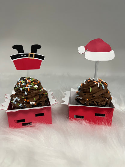 Santa Claus Cupcake Topper, Christmas cupcake Topper