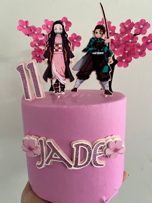 Demon slayer cake topper