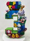 Super Mario 3D letters - Mario Bros 3D number - Luigi and Mario 3D number or Letters - Super Mario Party Centerpiece