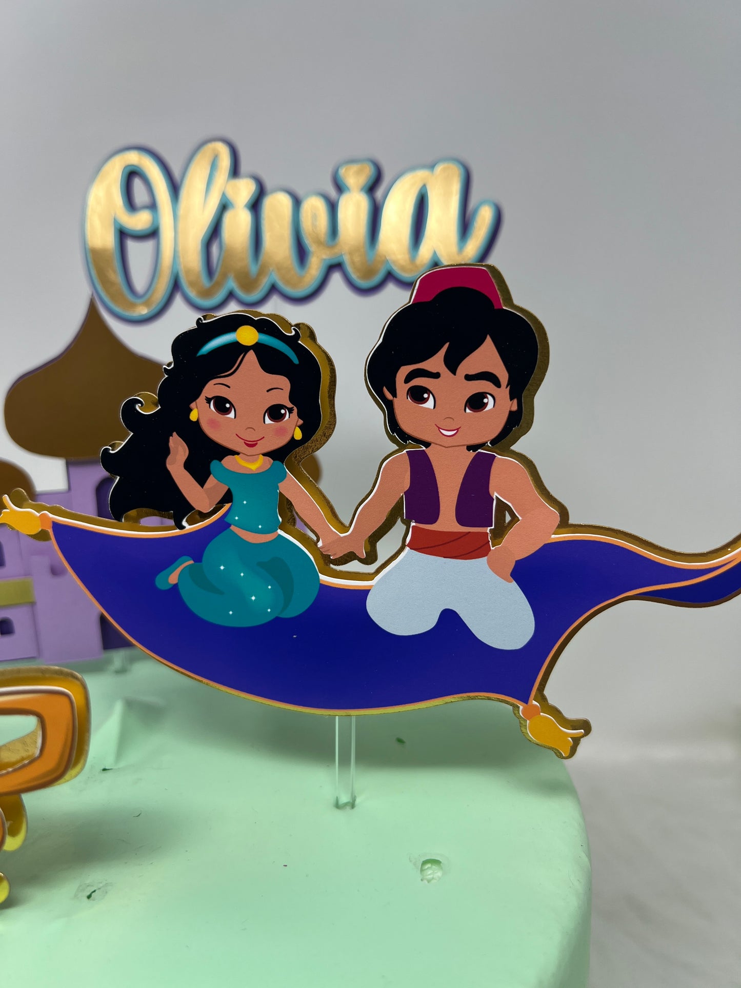 Princess Jasmine Cake topper, Jasmine and Aladdin Birthday, Jasmine and Aladdin theme Party