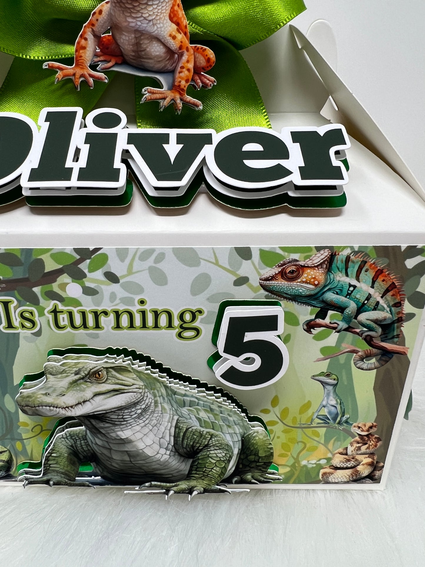 Réptil birthday, réptil gable box, Alligator Gable box, alligator party, 3D gable box, reptile party