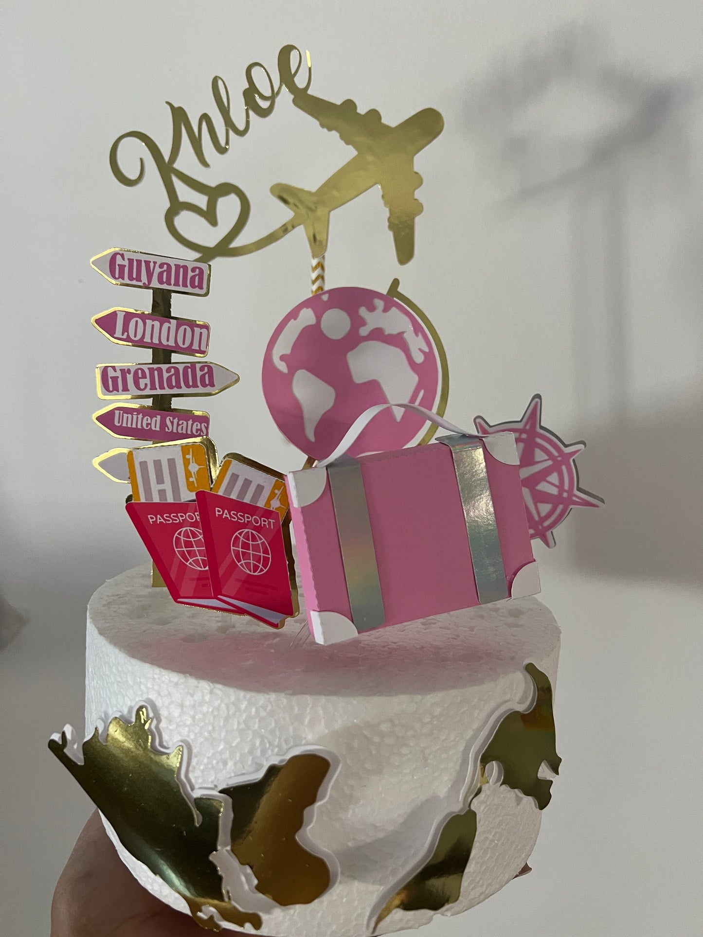 Traveler Cake Topper, Travel cake decorations 🧳